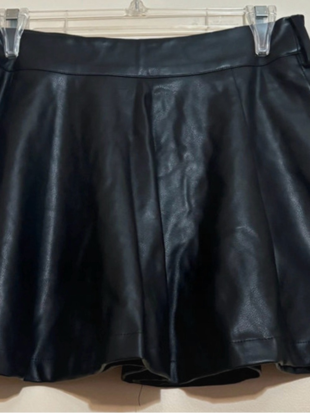 Forever 21 Black Faux Leather Circle Skirt